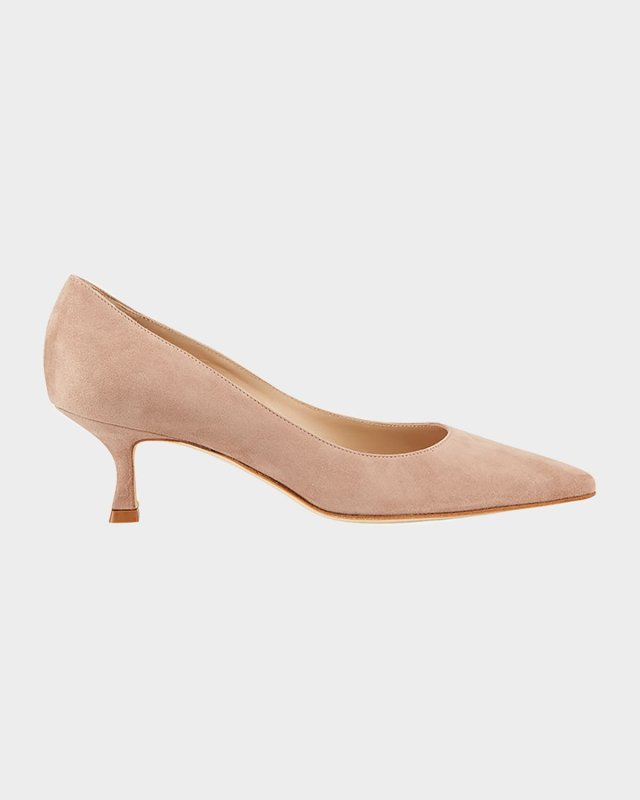 Srila Suede Low-Heel Pump
